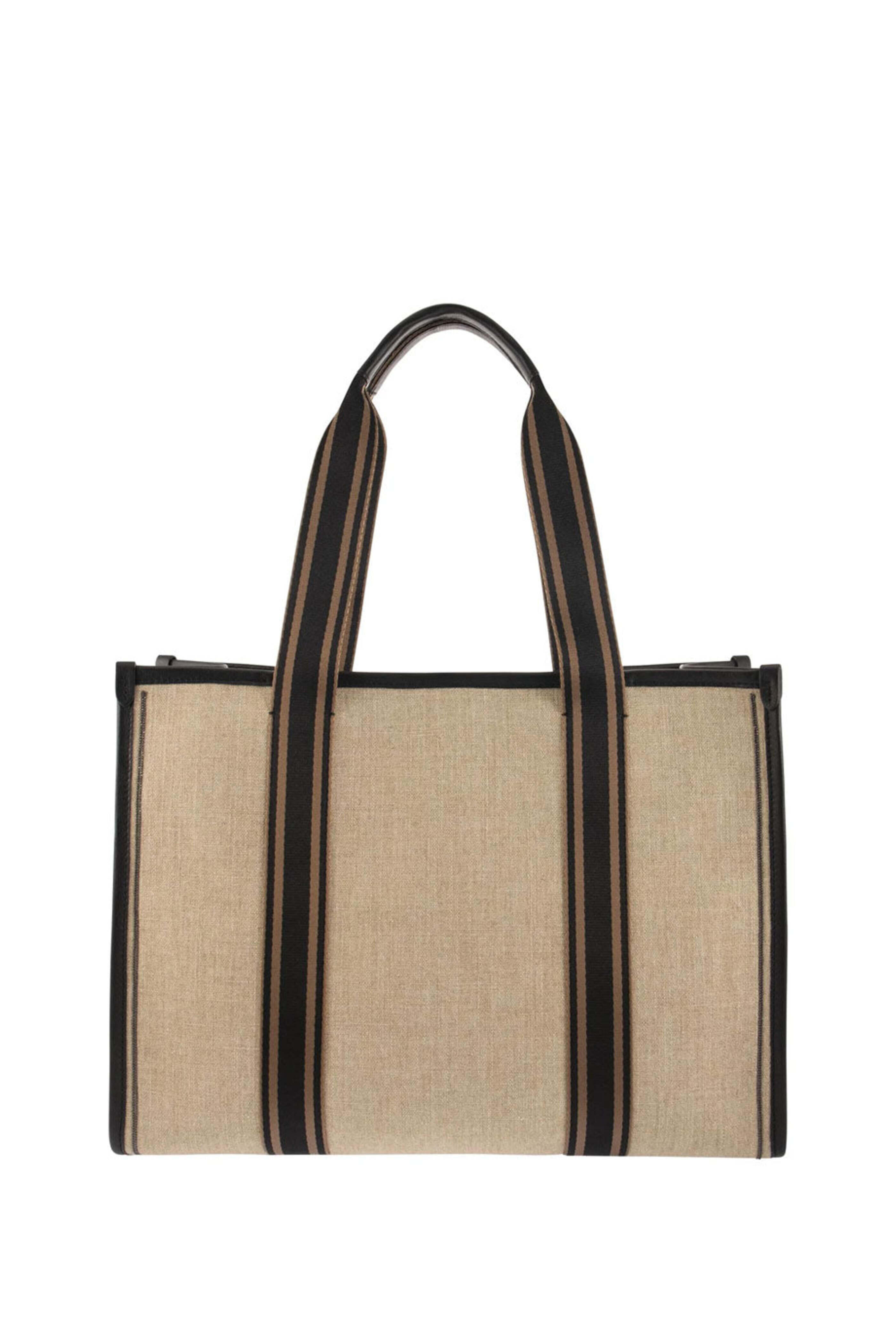 Brunello Cucinelli - Leather Trimmed Canvas Tote in Natural