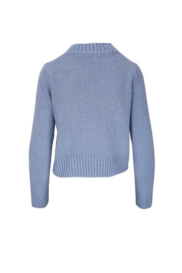 Vince - Azure Gem Plush Italian Silk Crewneck Sweater 