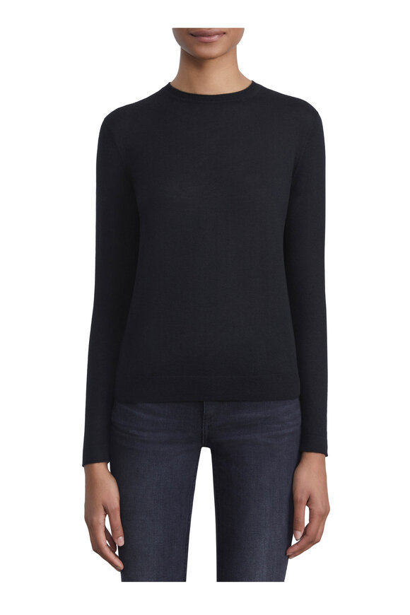 Lafayette 148 New York Black Crewneck Cashmere Sweater - view 4