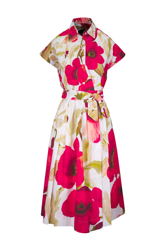 Sara Roka Etrelle 85 Poppy Print Midi Dress