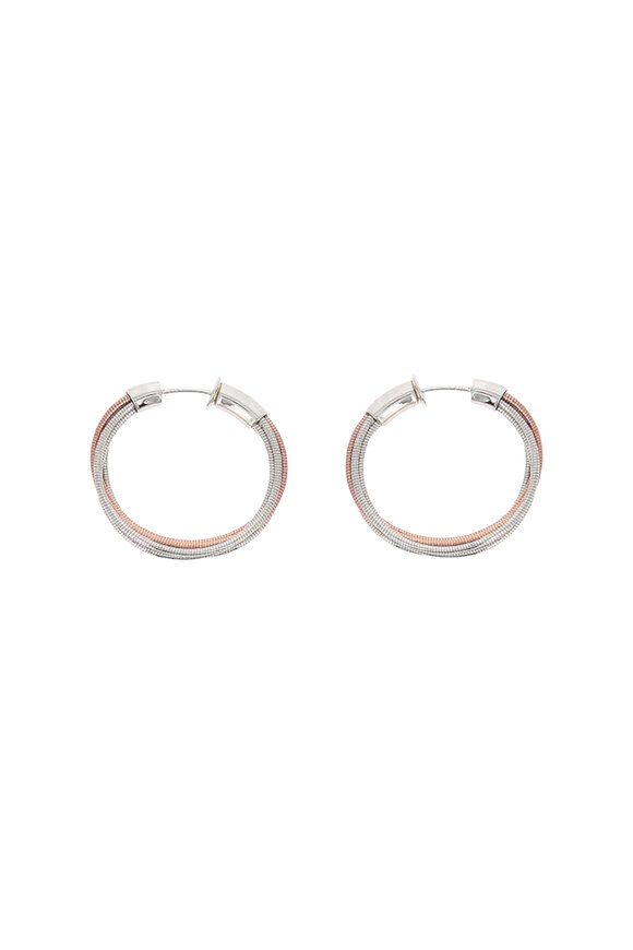 Brunello Cucinelli - Black Monili Loop Earrings | Mitchell