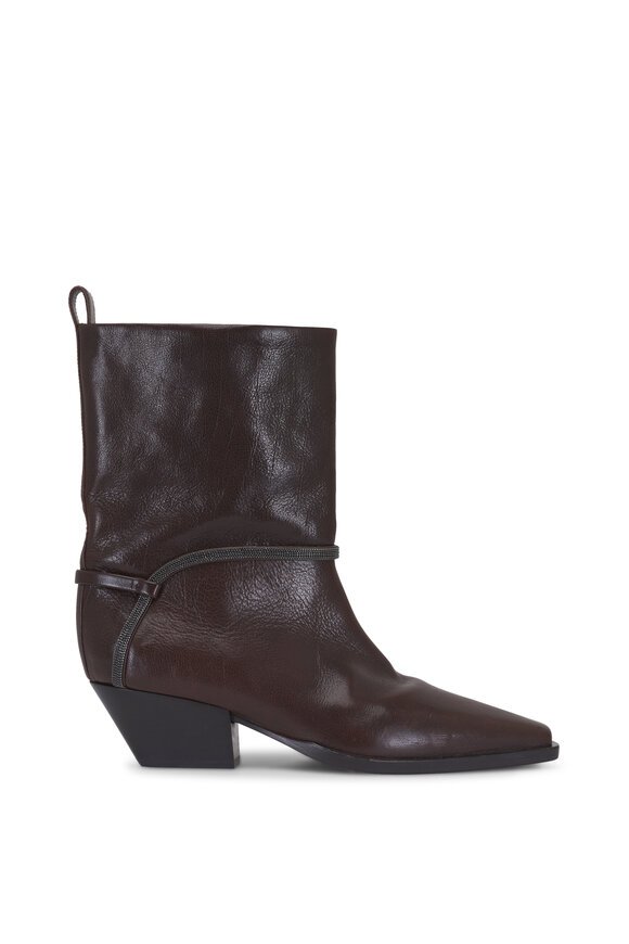 Brunello Cucinelli Testa Moro City Block Heel Boot, 45mm - view 6