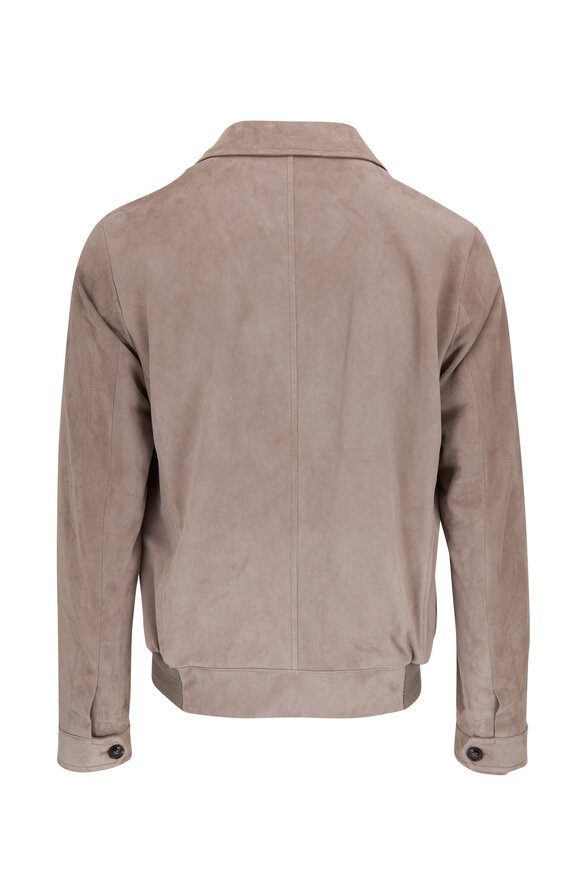 Kiton - Tan Suede Bomber Jacket