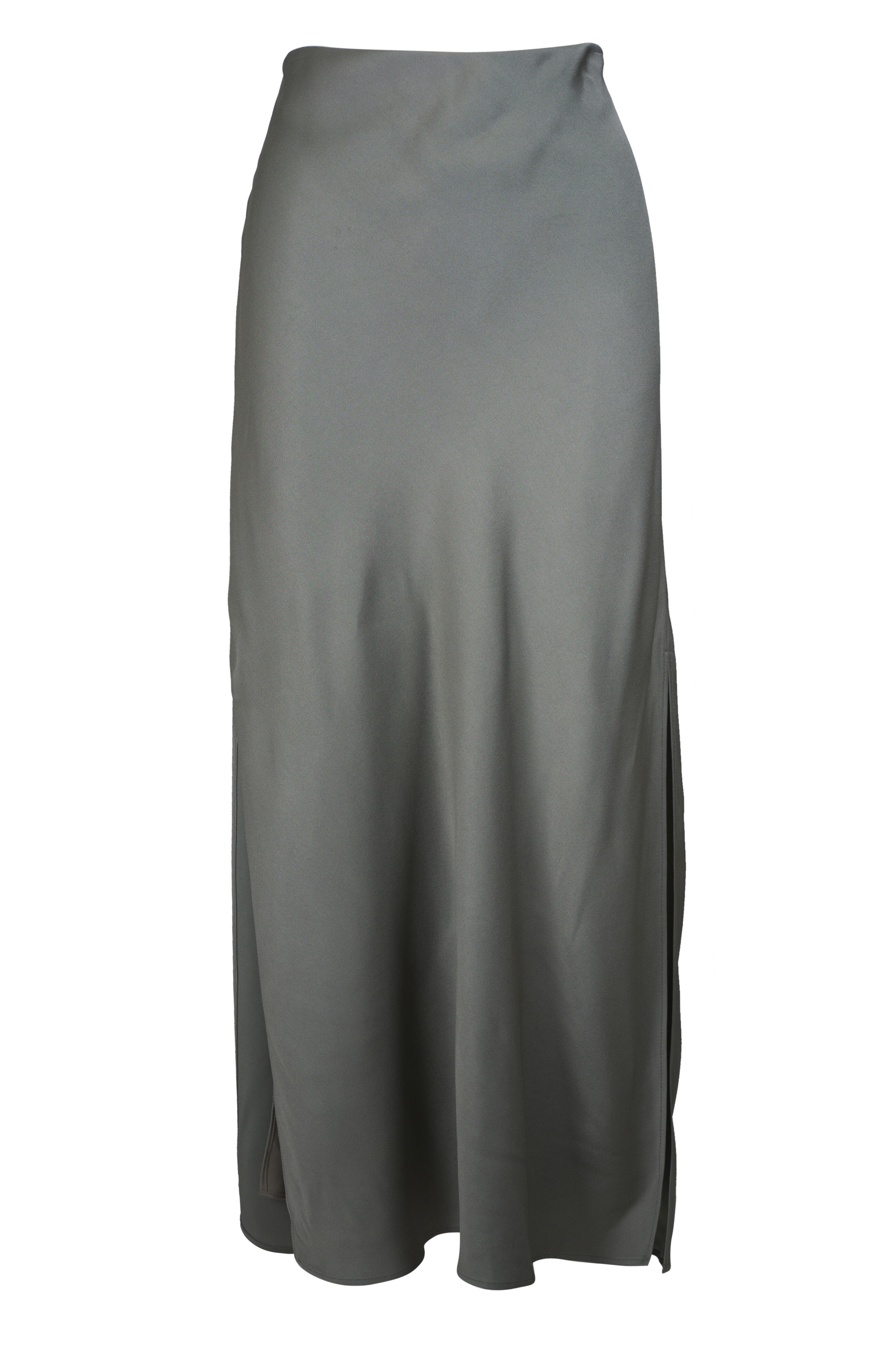 Brunello Cucinelli - Olive Satin Fluid Bias Cut Skirt