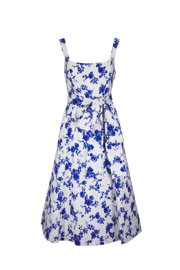 Dolce & Gabbana - Blue & White Majolica-Print Chiffon Dress
