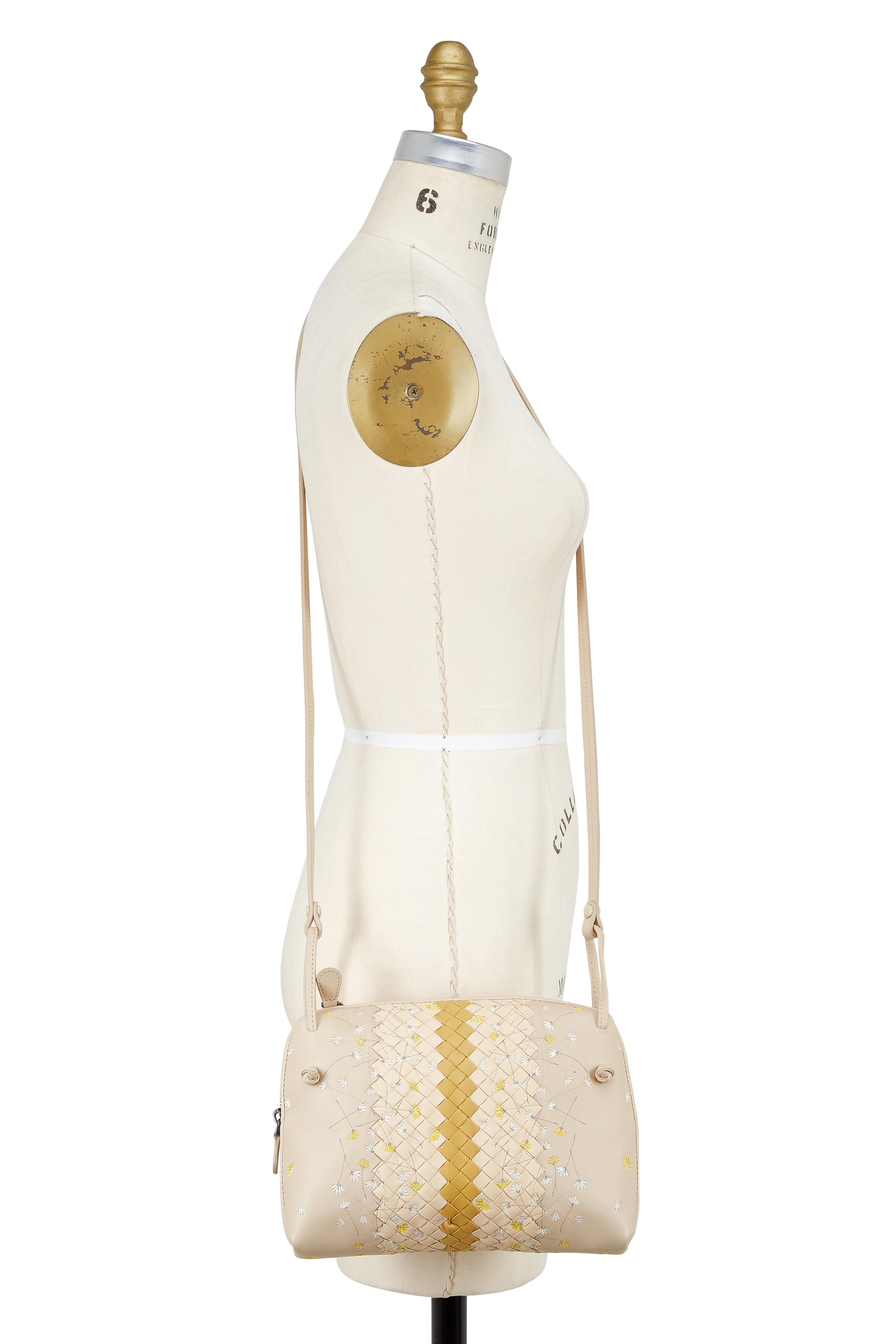 Bottega Veneta - Pillow Light Taupe Floral Embroidered Crossbody