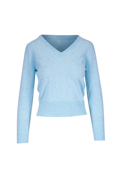 ◆SATUR◆ W Faro Boucle Knit Zip-Up Lavender Blue SA243WKC02 W) Faro Boucle Knit Zip-up – HK Buy Buy Online