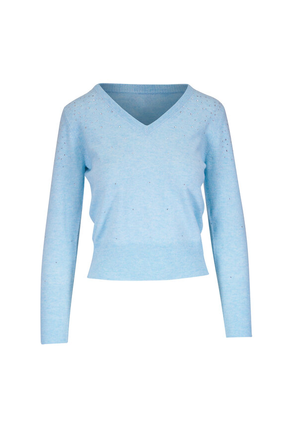 Kinross Crystal Vee Surf Cashmere Sweater