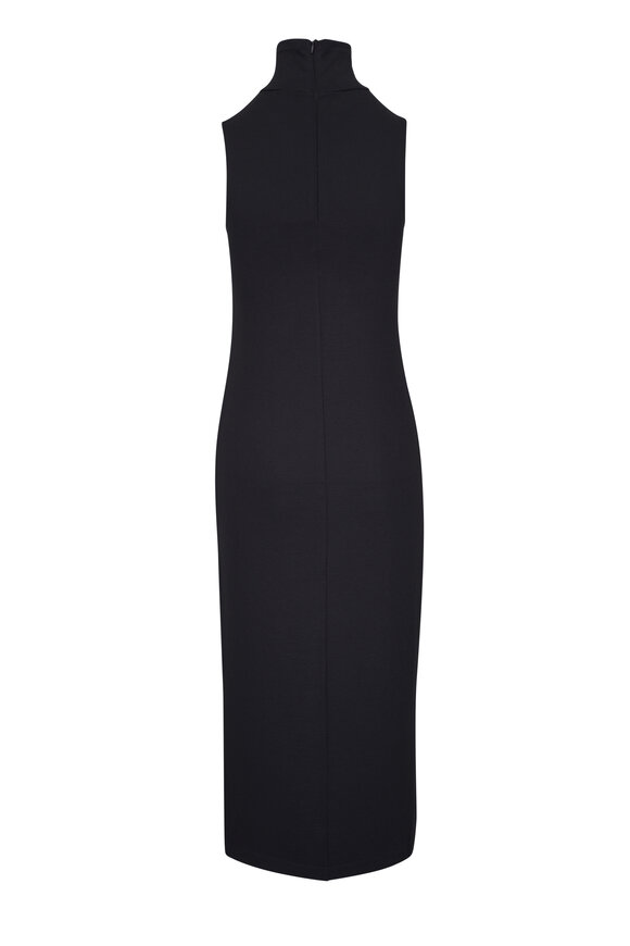 Vince - Black Side Slit Sleeveless Turtleneck Dress