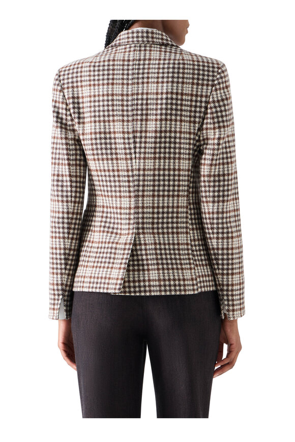Akris Punto White Winter Plaid Tweed Blazer - view 4