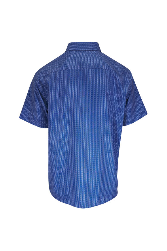 Peter Millar Blue Jackson Performance Poplin Sport Shirt - view 3