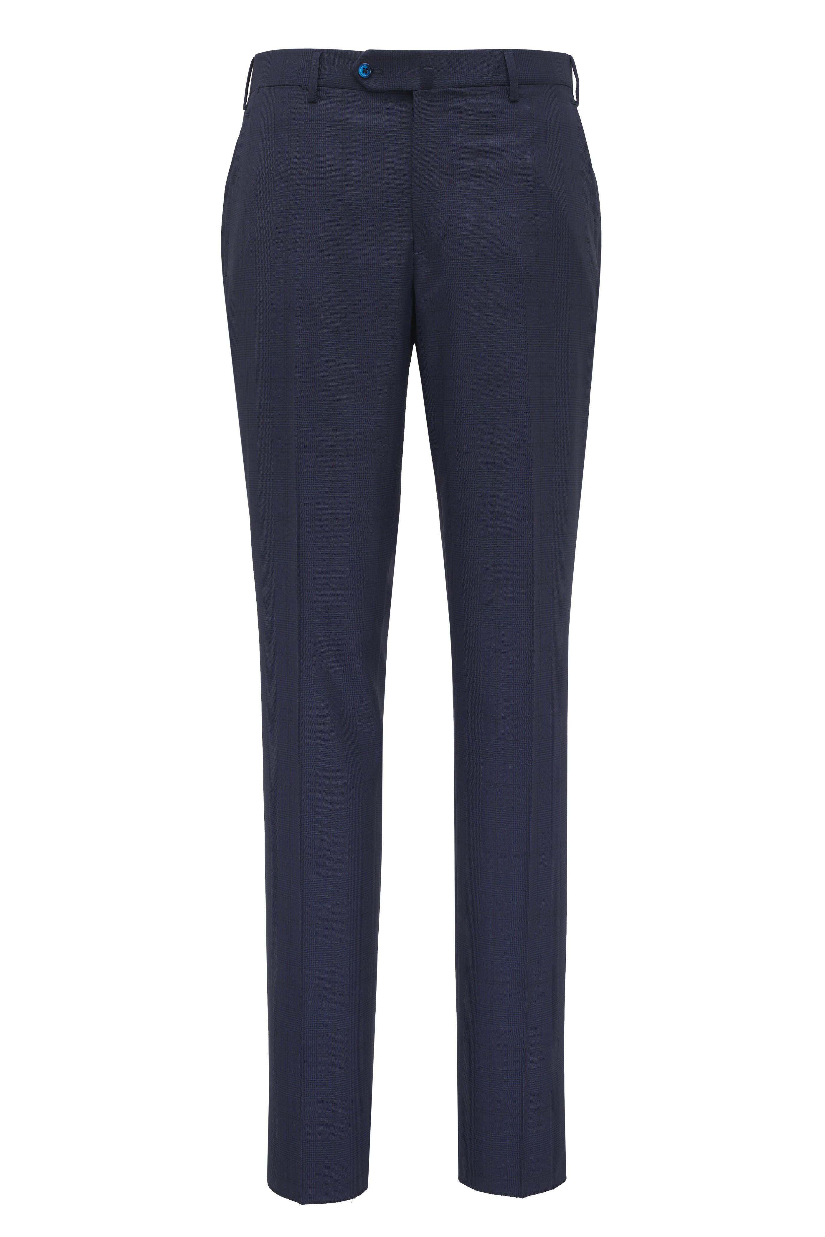 Isaia - Navy Blue Tonal Wool Plaid Suit