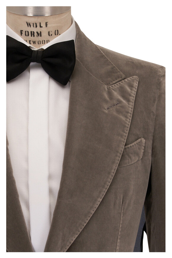 Tom Ford - Atticus Light Steel Gray Velvet Sportcoat