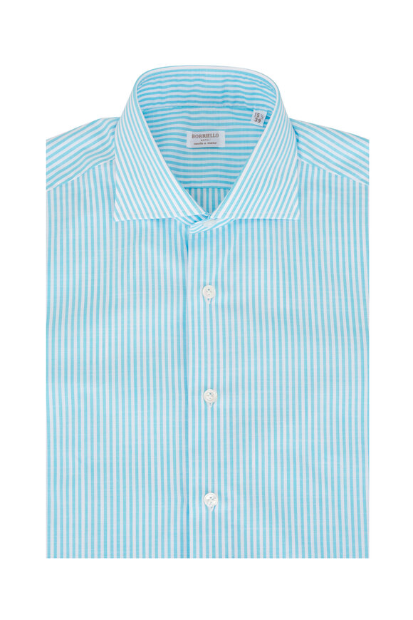 Borriello Light Blue Striped Dress Shirt - view 1