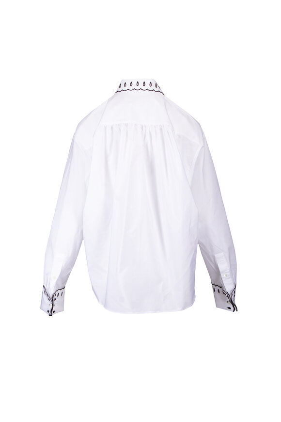 Marni Black & White Cotton Poplin Button Up Blouse - view 2