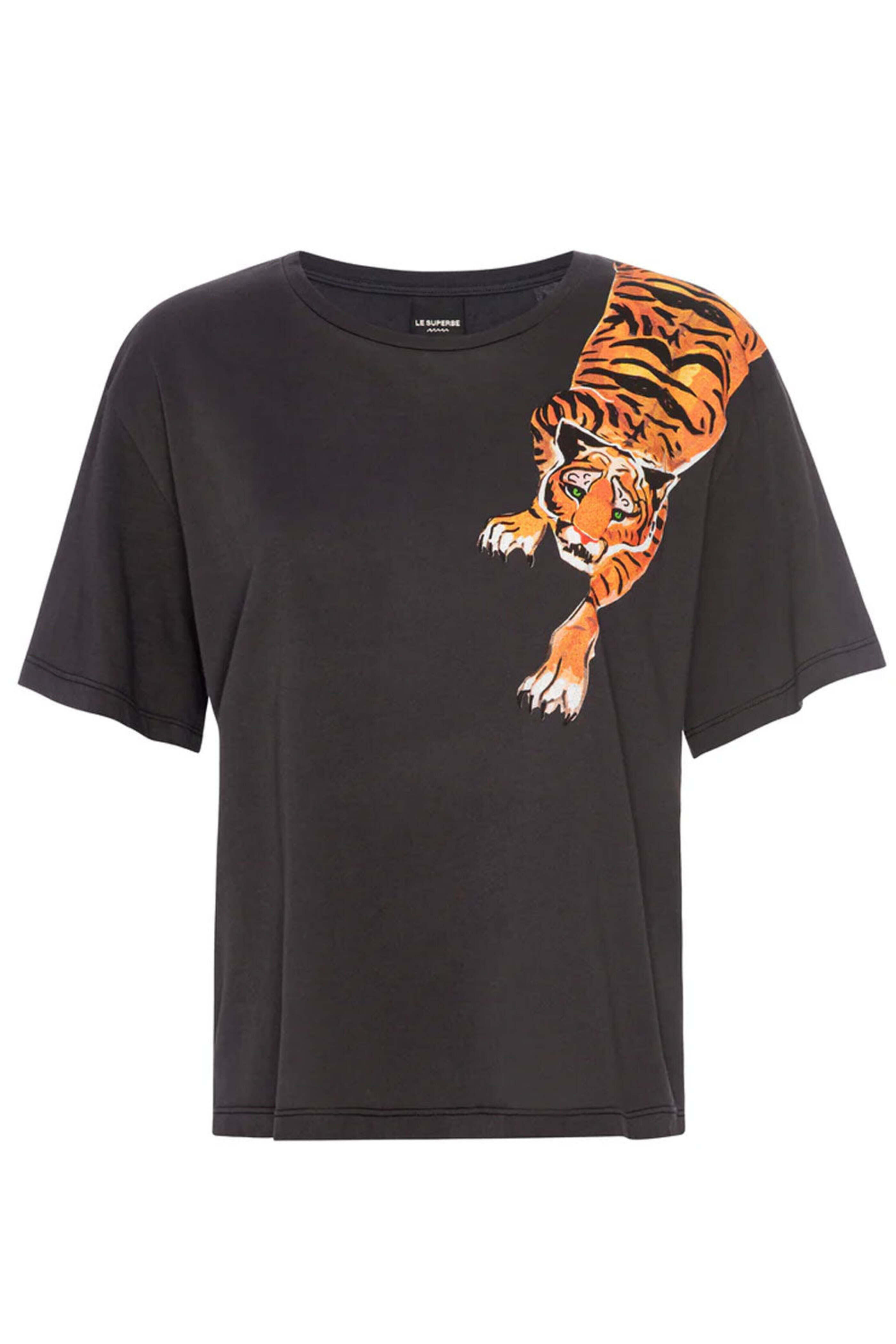 Le Superbe - Washed Black Scratching Tiger Tee
