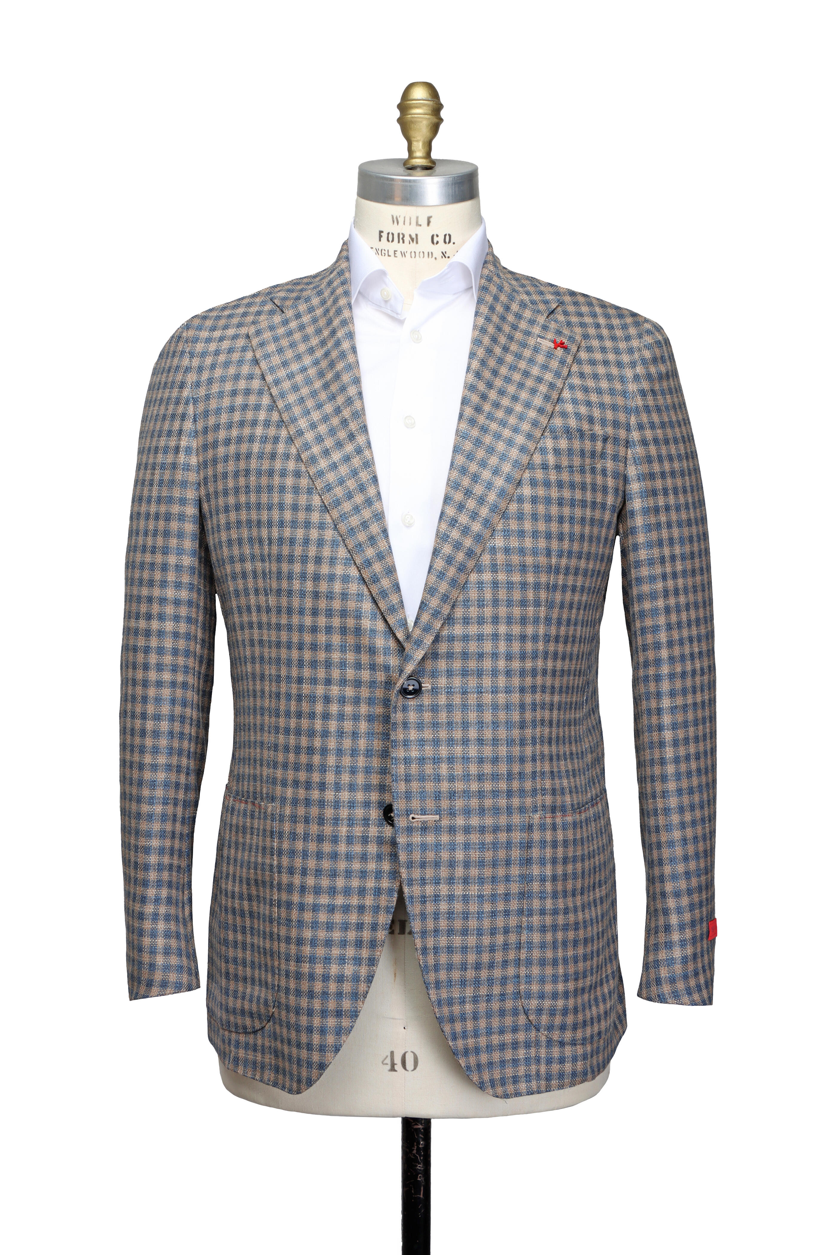 Isaia - Steel Blue & Flax Check Sportcoat