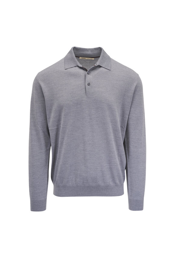 Maurizio Baldassari - Sage Herringbone Mouline Quarter Zip