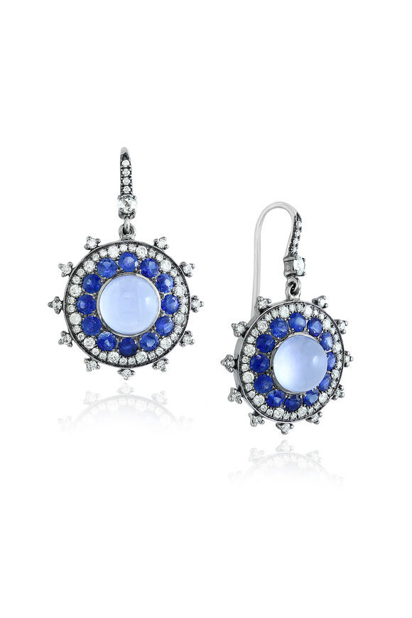 Nam Cho 18k Blue Sapphire & Chalcedony Drop Earrings - view 1
