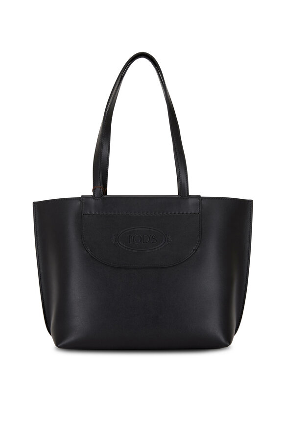 Tod's - AOL Black Leather Mini Shopping Tote