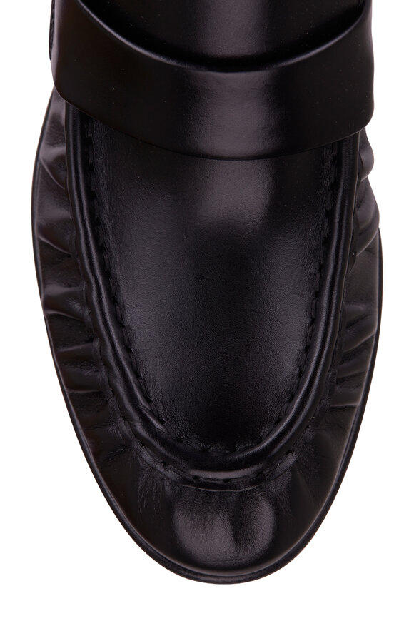 The Row - Black Leather Loafer Pump, 75mm