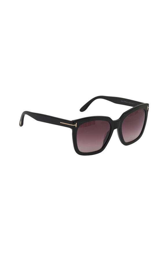 Tom Ford Eyewear Karmen 55 Square Shiny Black Sunglasses