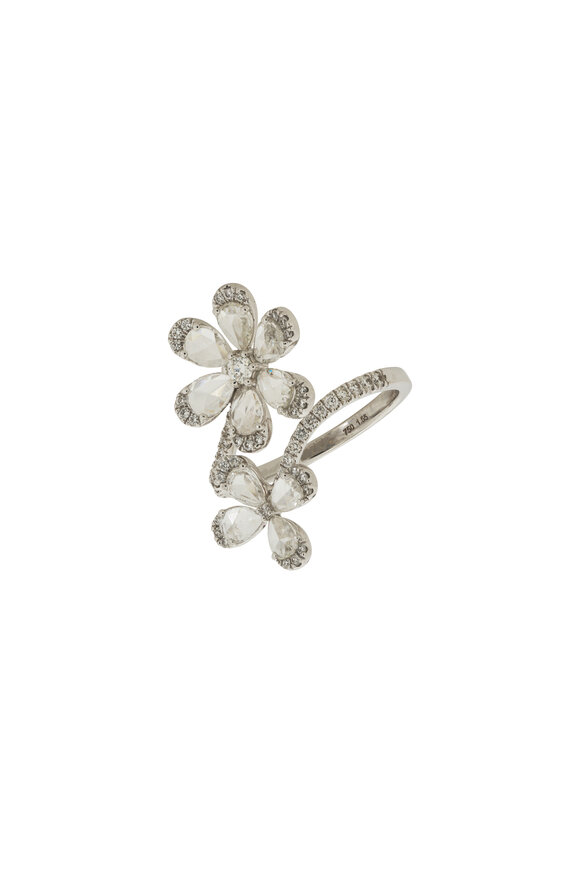 Kai Linz Rose Cut Diamond Double Flower Ring