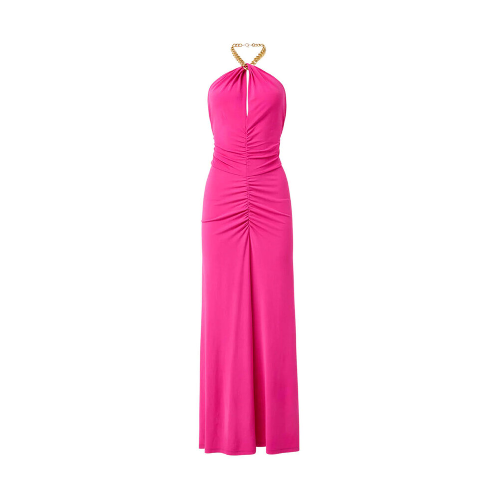 chinese dress ladies Iris Maxi Dress in Cerise Pink | OMNES | Ethical & Affordable Clothing