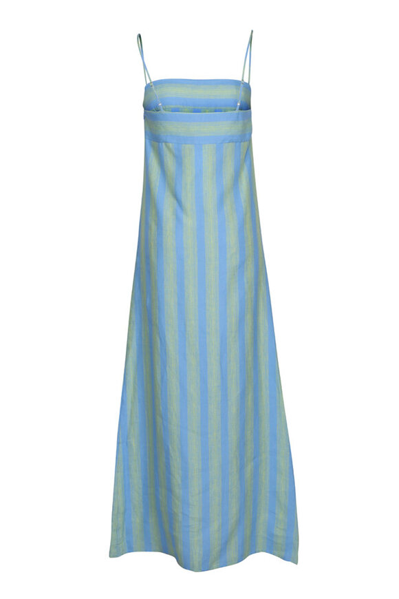 knee length dresses for ladies Ella Striped Midi Dress in Navy & Dove Stripes main image 0