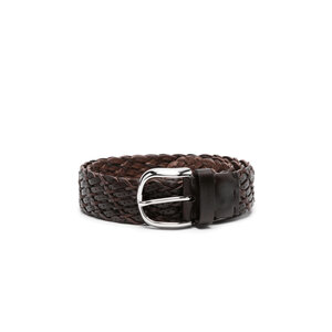 Brunello Cucinelli - Interwoven Leather Belt in Dark Brown