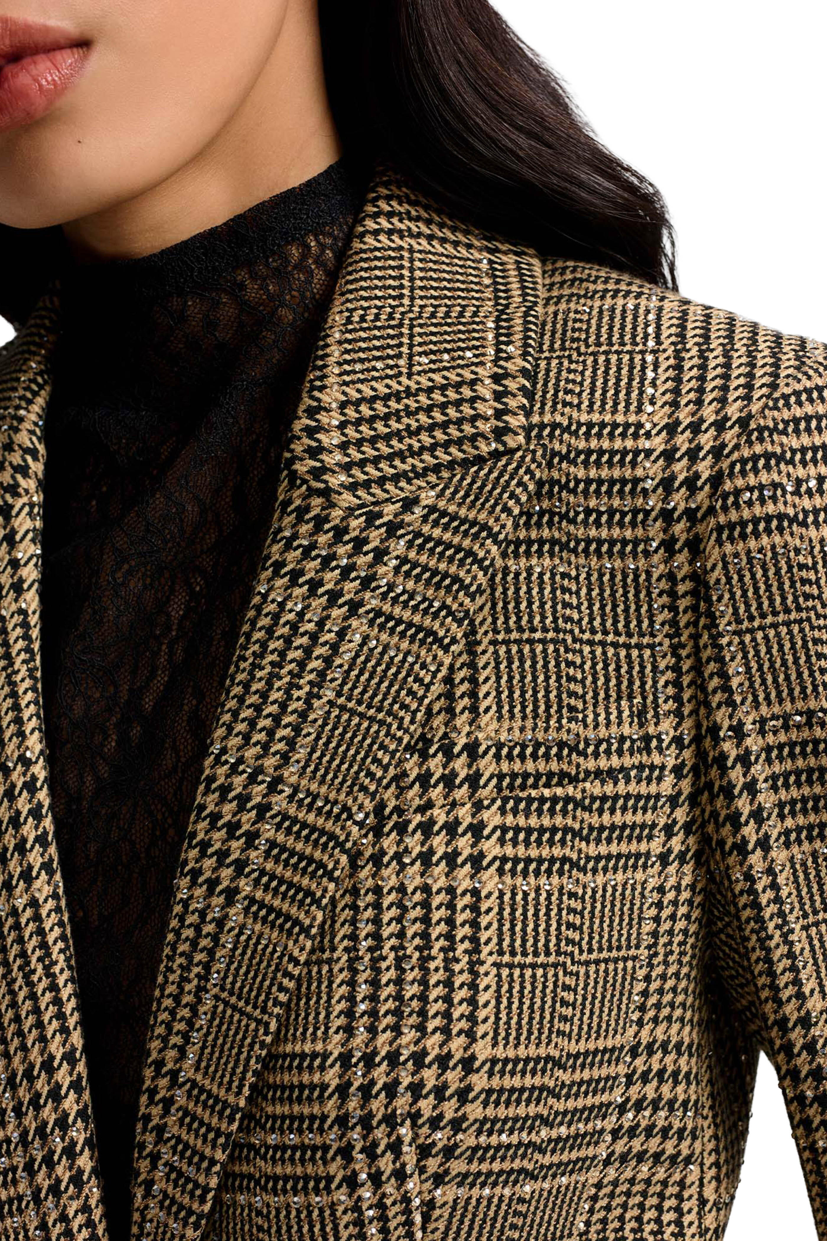 Veronica Beard - Kendryn Plaid Crystal Embellished Dickey Jacket