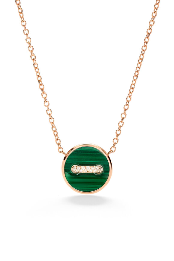 Pomellato Rose Gold Malachite Diamond Necklace