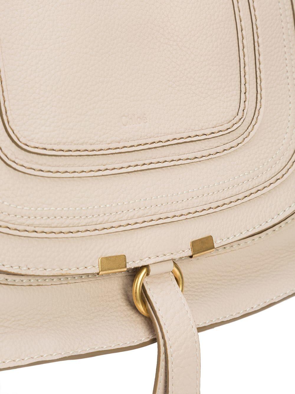 Chloé - Marcie Abstract White Leather Medium Shoulder Bag