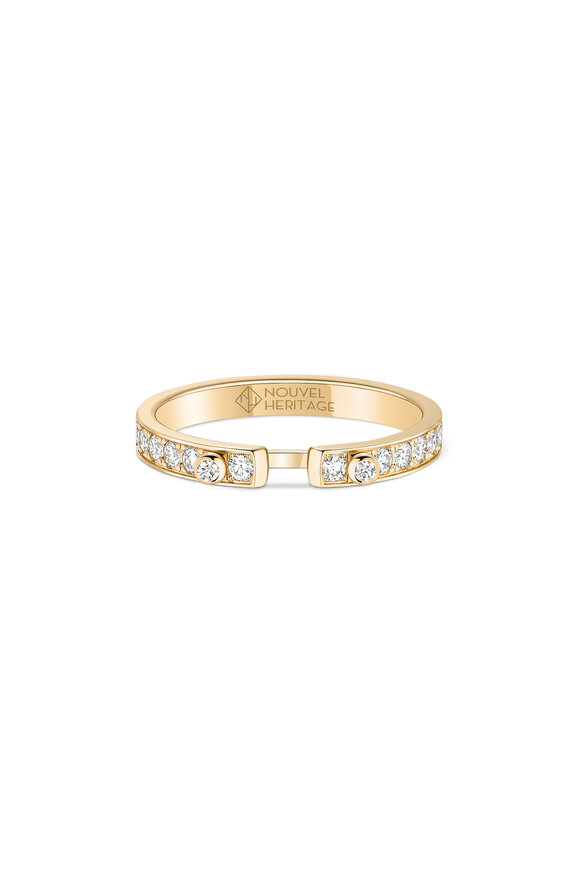 Nouvel Heritage 18k Yellow Gold Diamond Tuxedo Eternity Band - view 2