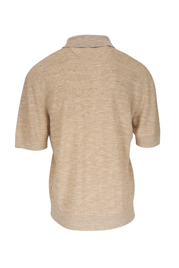Loro Piana Beige Linen & Silk Polo  - view 2
