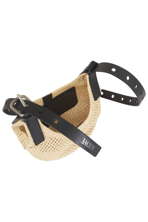 Loewe Mini Punch Hole Raffia & Leather Hobo Bag - view 8