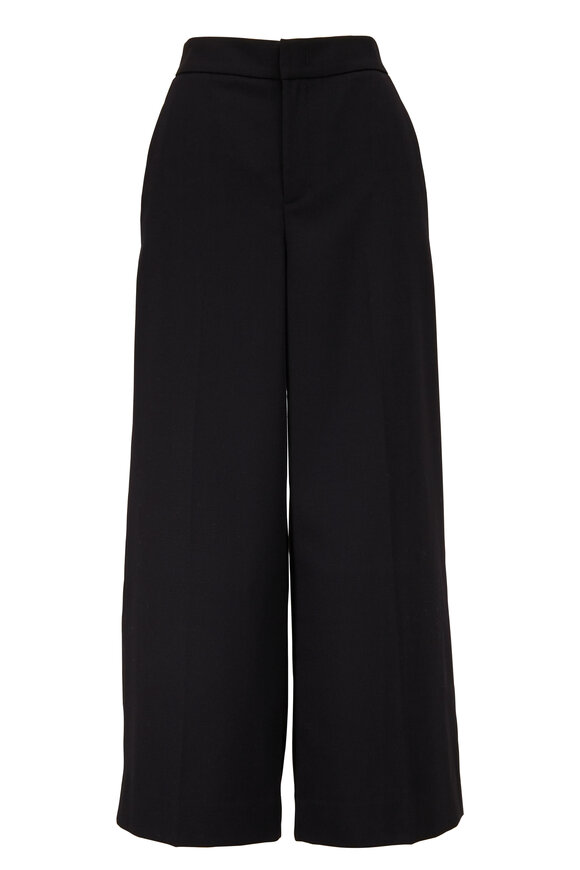 Vince - Black Twill Wide Leg Crop Culottes