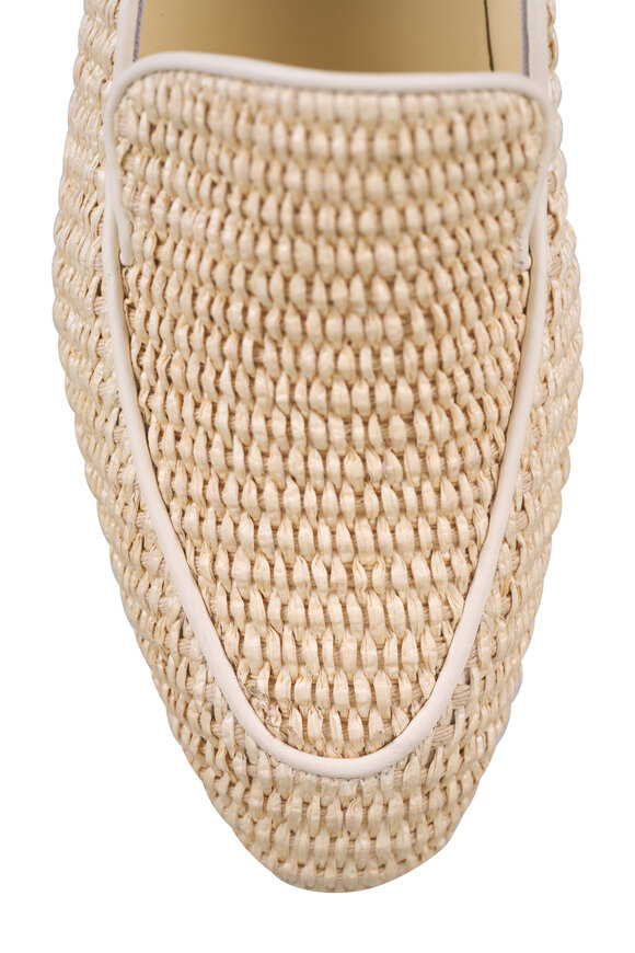 Manolo Blahnik Pitakara Cream Raffia Loafer - view 4