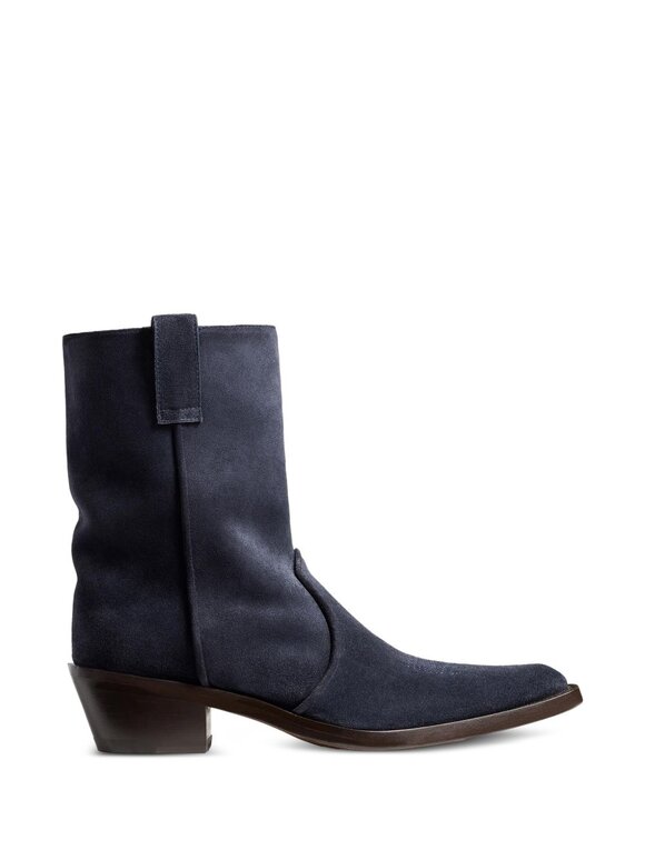 Khaite Clive Midnight Navy Suede Ankle Boot, 35mm - view 7