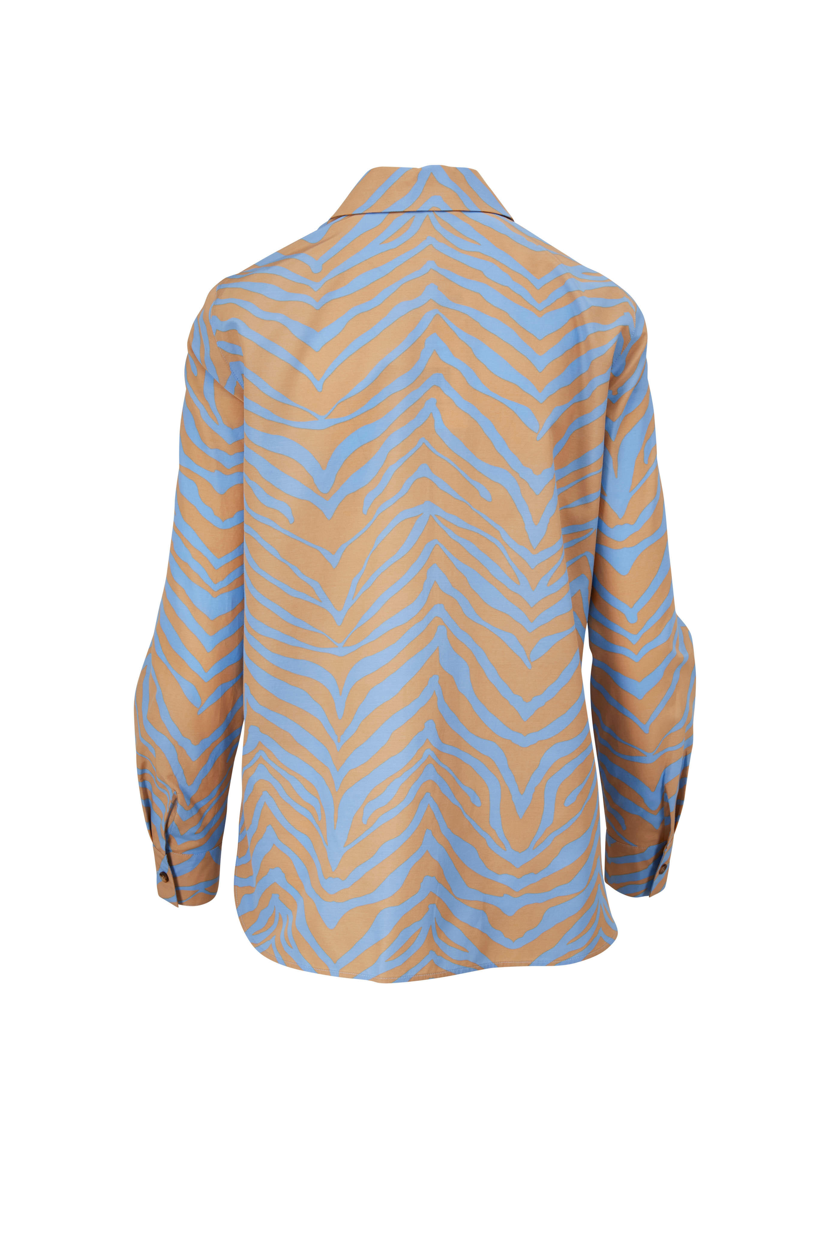 Lafayette 148 New York - Ruxton French Blue Cotton & Silk Blouse