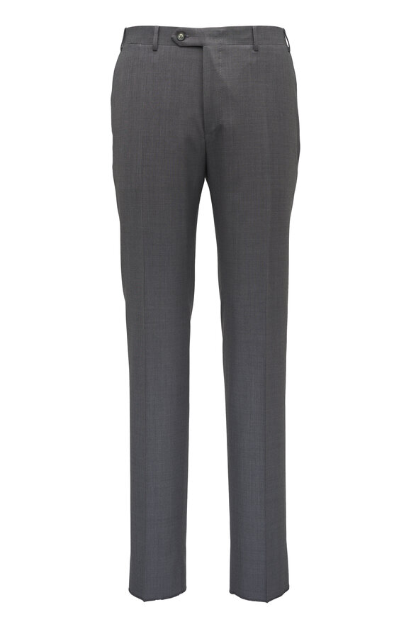 Canali - Light Gray Solid Fancy Wool Suit