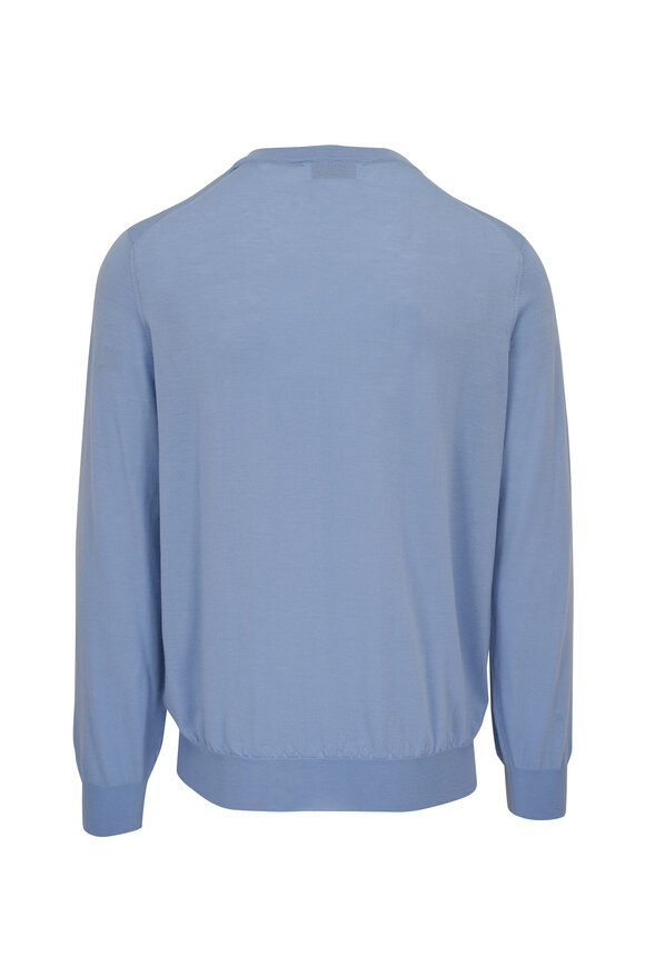 Brunello Cucinelli - Light Blue Wool & Cashmere Crewneck Pullover