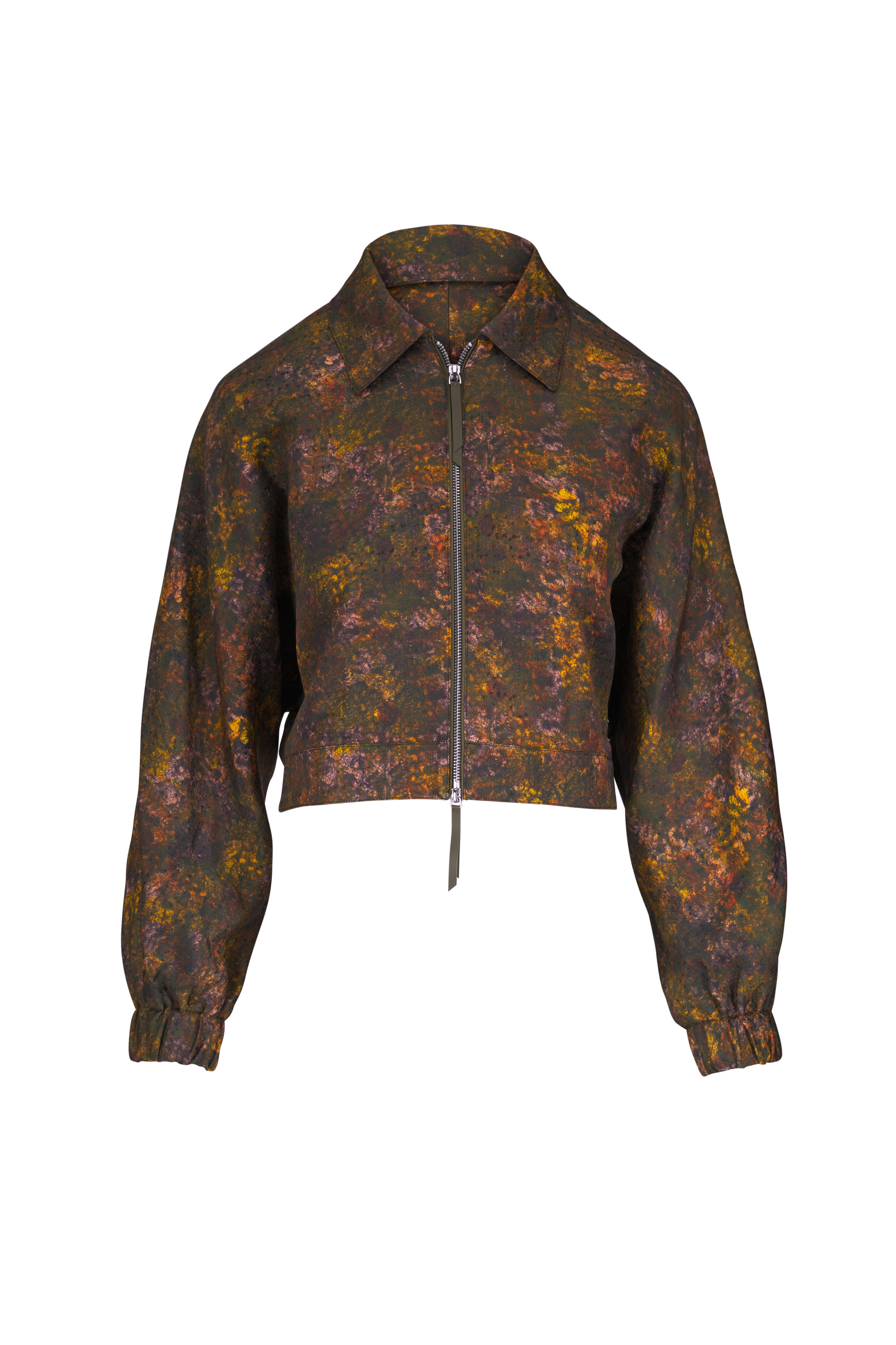Lafayette 148 New York - Impression Print Silk & Wool Bomber Jacket