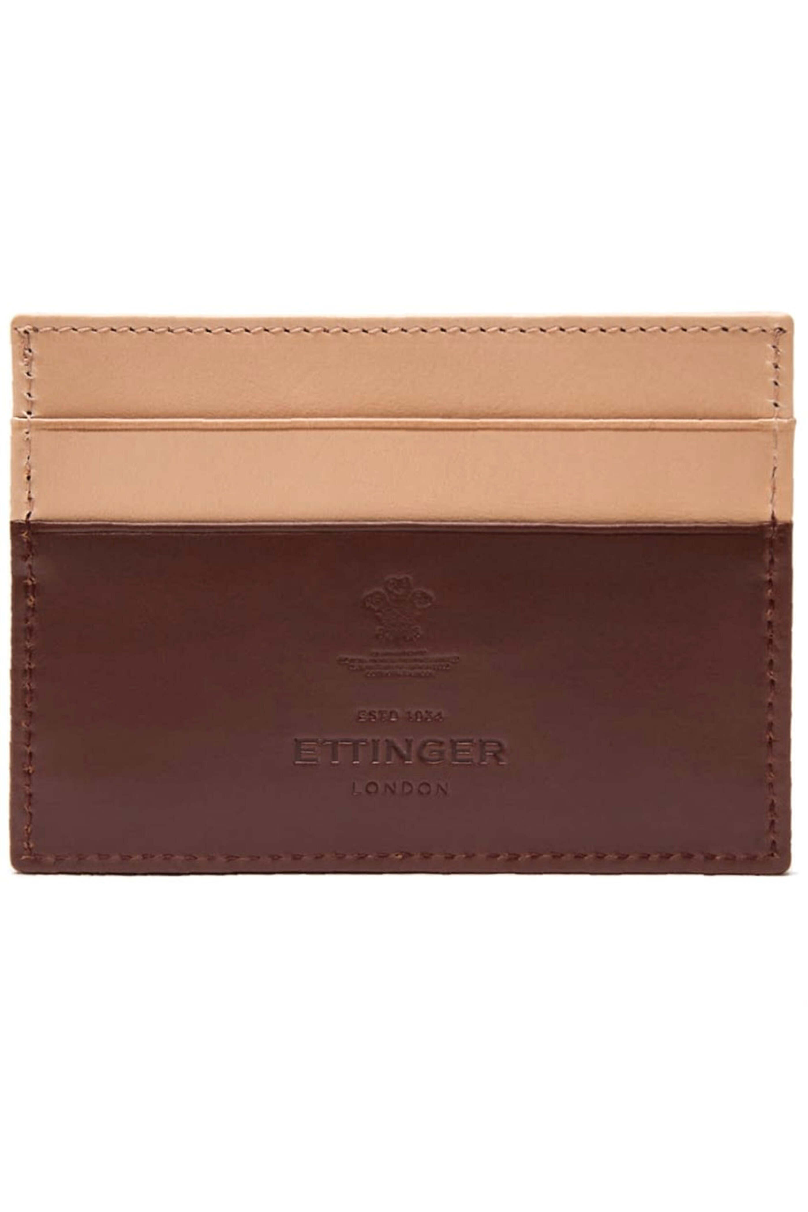 Ettinger Leather - Brown and Tan Saint Crispin Flat Card Case