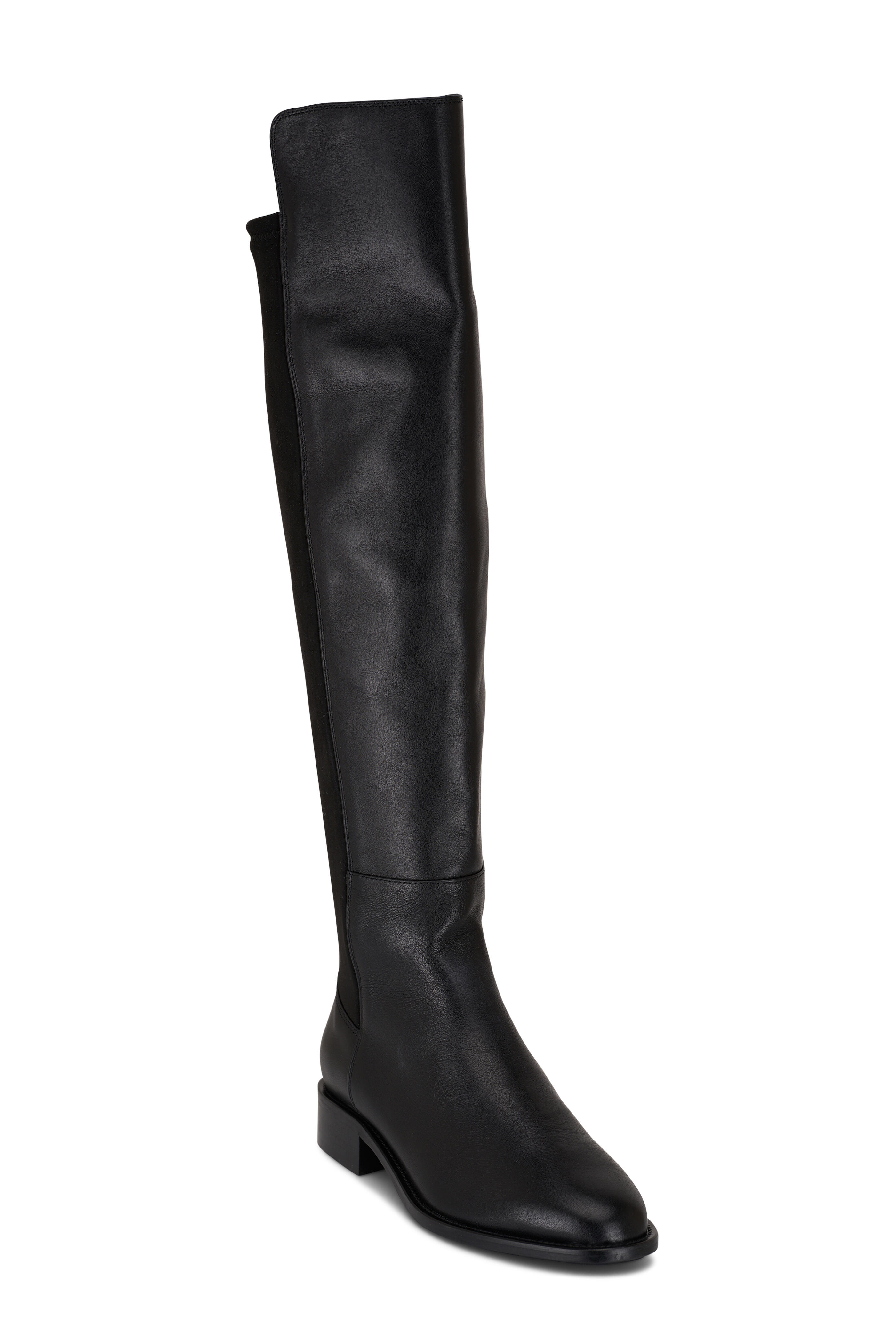 Aquatalia - Natessa Black Stretch & Leather Over-The-Knee Boot