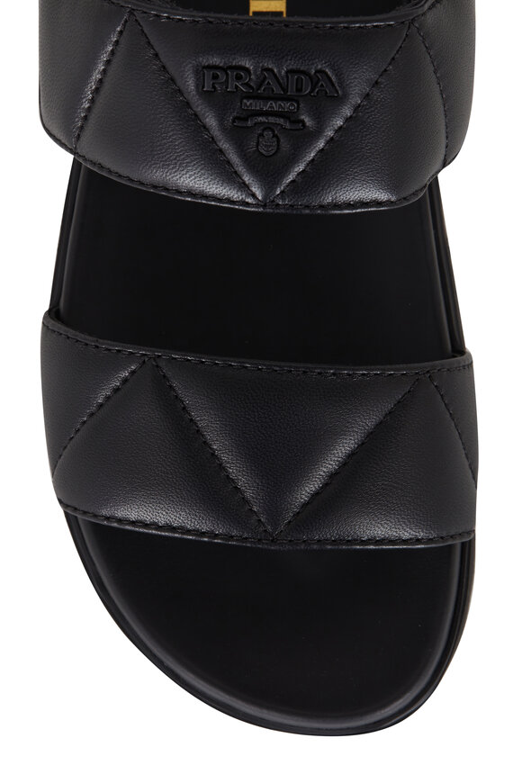 Prada - Black Quilted Leather Sport Sandal