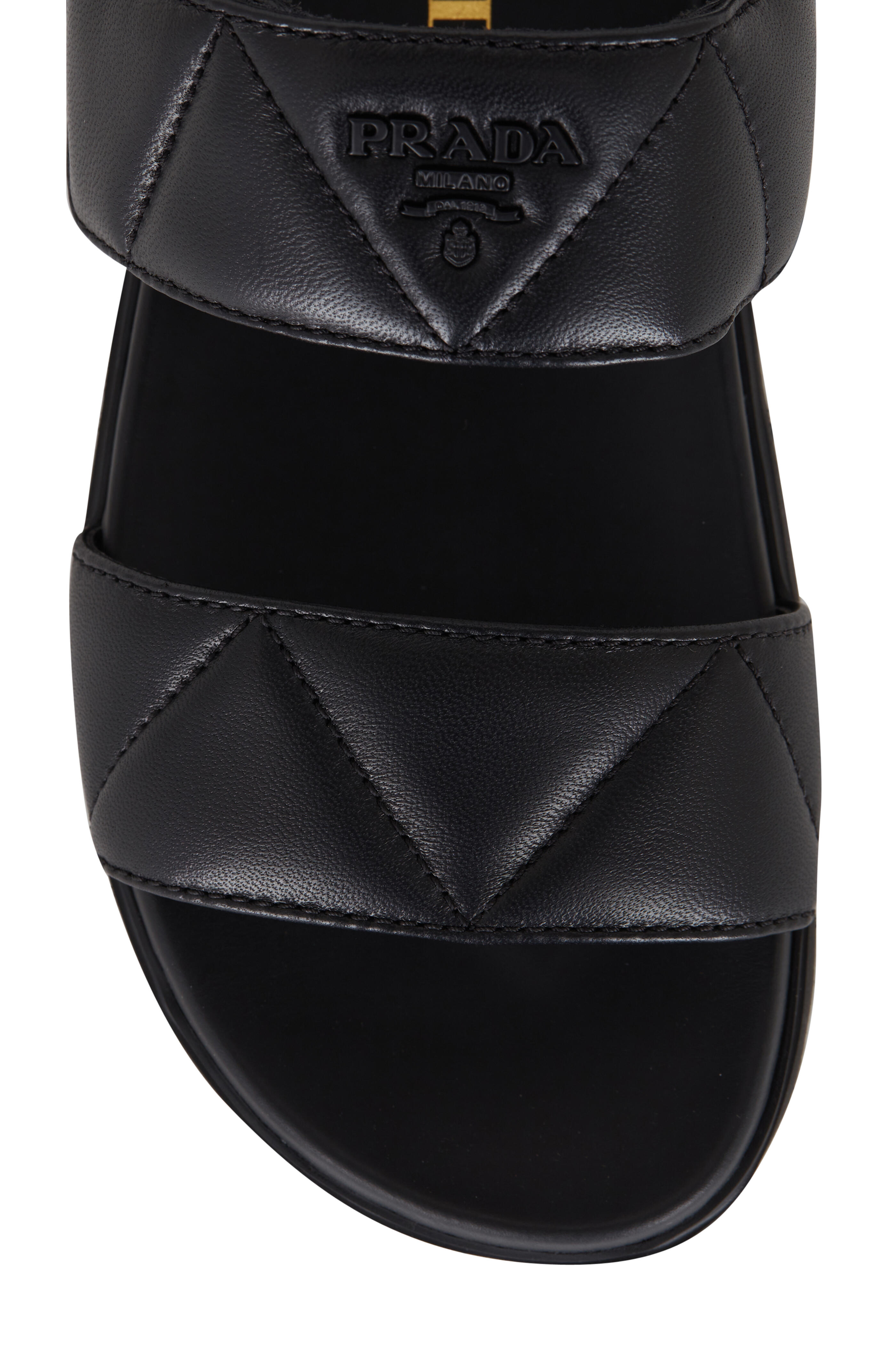 Intensiv mus eller rotte granske Prada - Black Quilted Leather Sport Sandal | Mitchell Stores