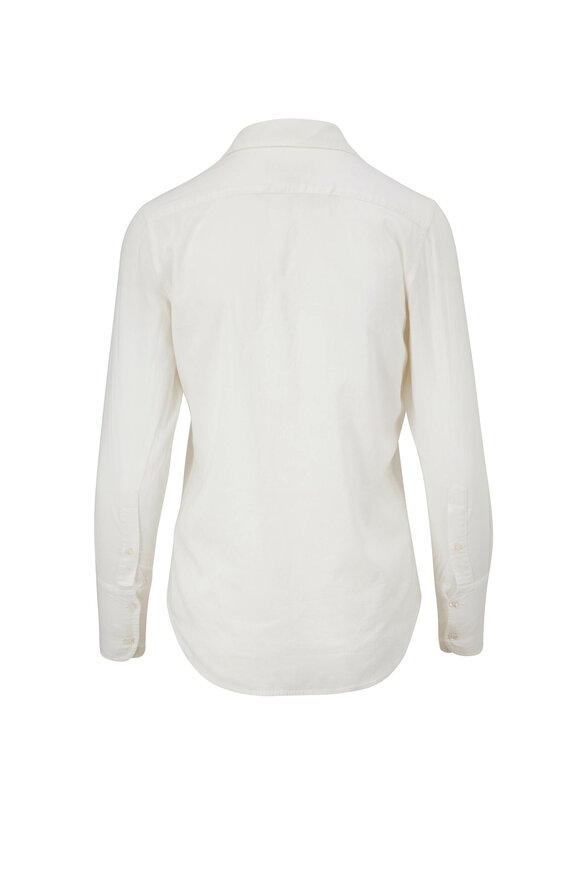 Nili Lotan - Ivory Cotton Voile Button Down Shirt 