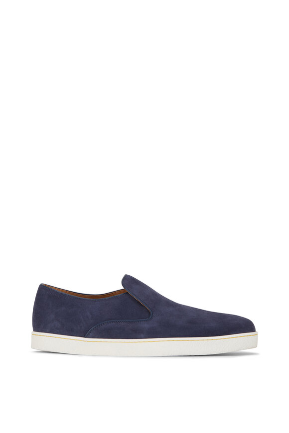 John Lobb - Haven Navy Suede Slip On Sneaker