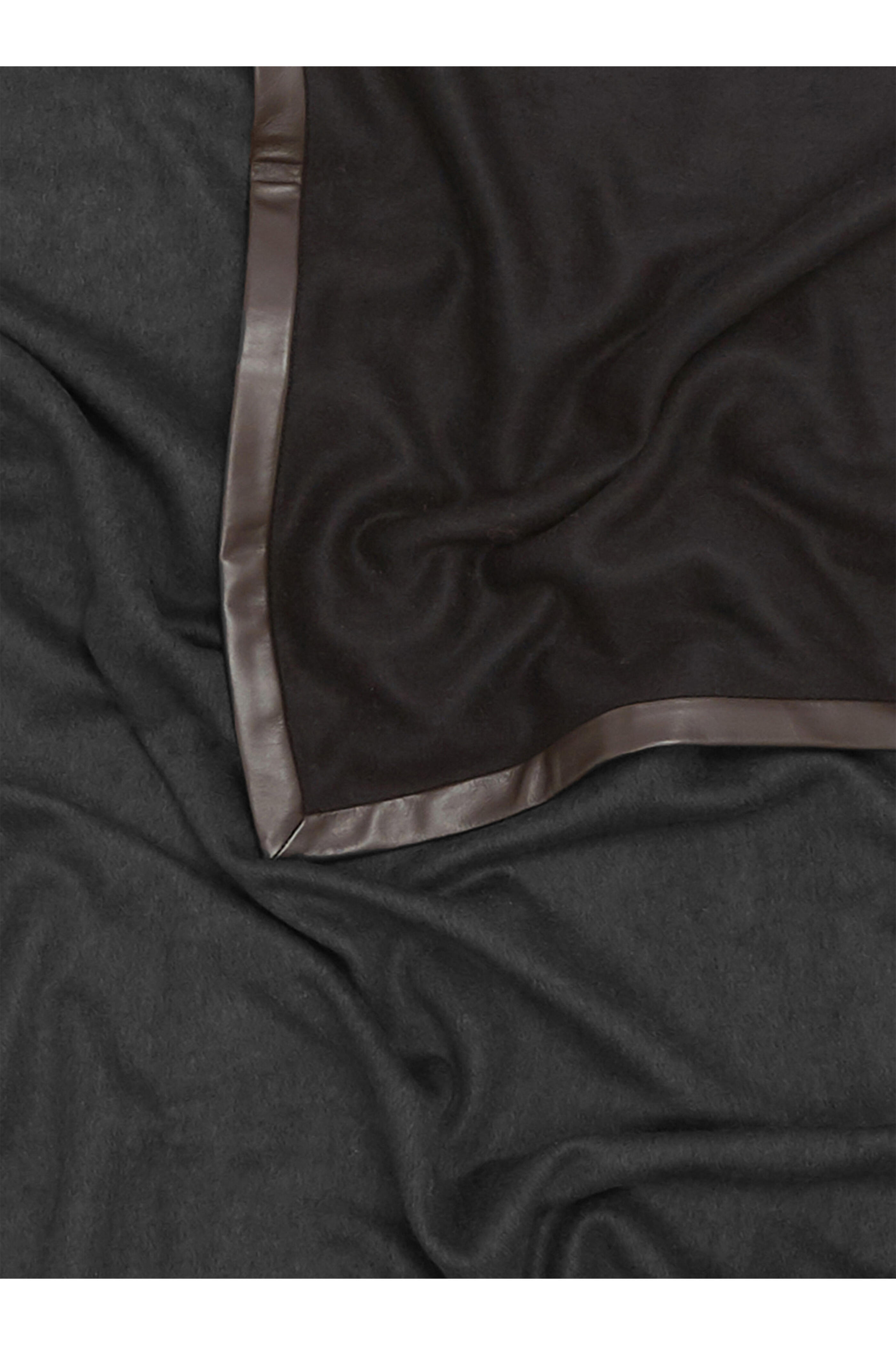 Alonpi - Salon Black Cashmere & Leather Trim Throw